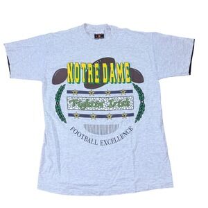Signal Sports Notre Dame Fighting Irish T Shirt Vintage 90s Single Stitch M Gray